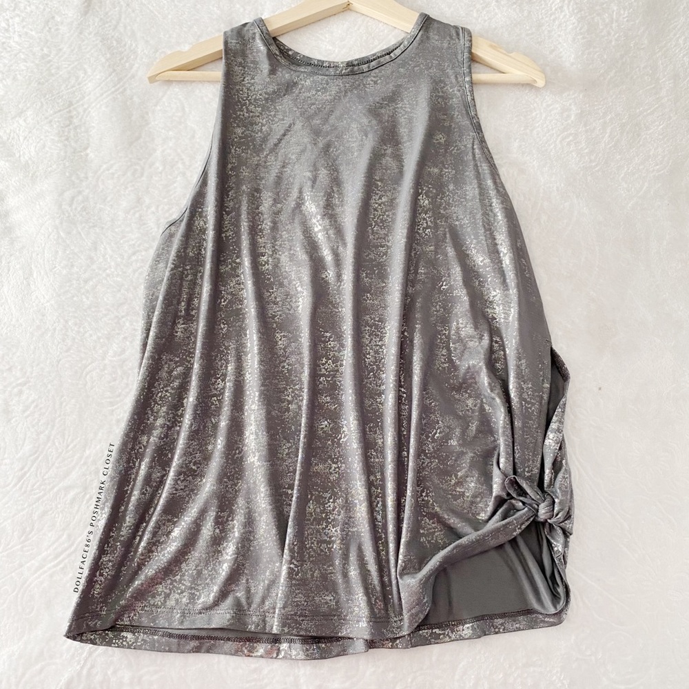 Silver Flecked Grey Side Knot Tank Top